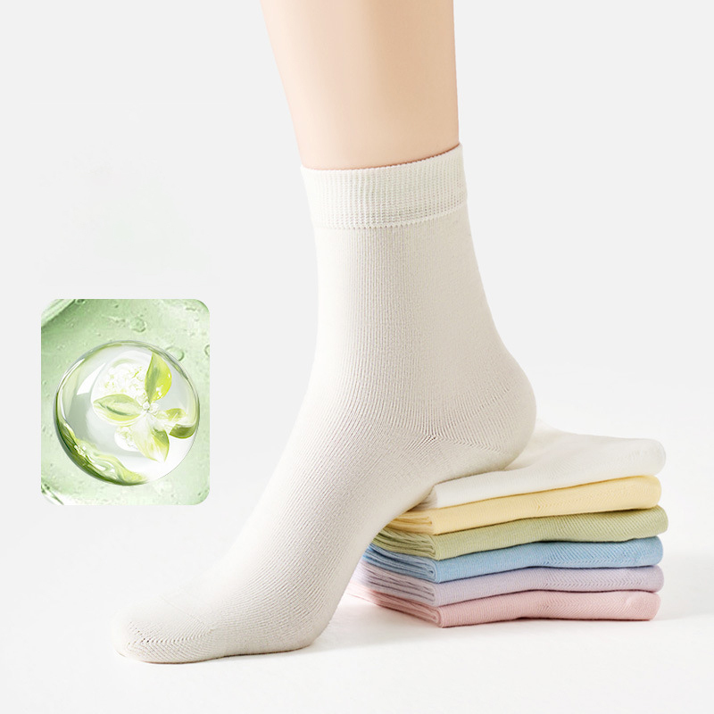 Jasmine-scented combed cotton socks, five pairs